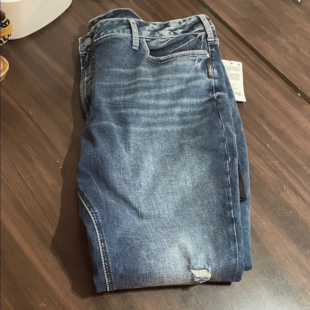 Silver Jeans Women's Straight-Leg Jeans - Blue Denim - Picture 3 of 3